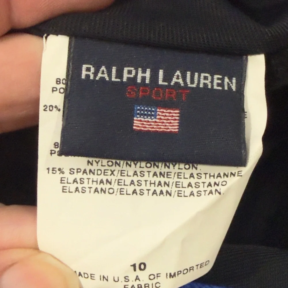 Ralph Lauren Sport Water‎ Water Everywhere Tankini Top Size 10 Blue Black NWT